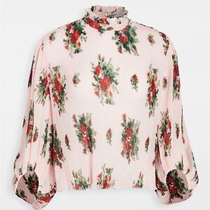 Ganni Pleated Georgette Top (NWOT)